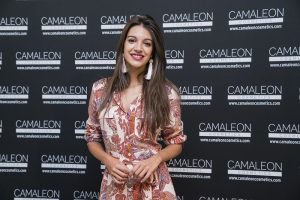 Ana Guerra durante la presentación de Camaleon Cosmetics.