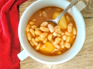 Judías blancas con calabaza.